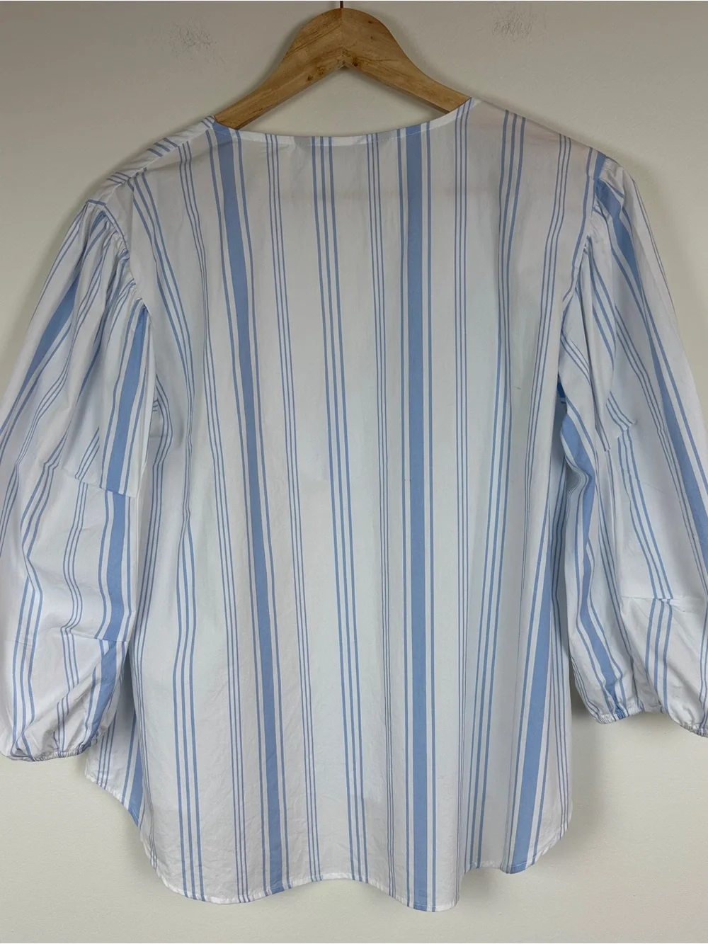 ZARA Striped Puff Sleeve Blouse Sz M